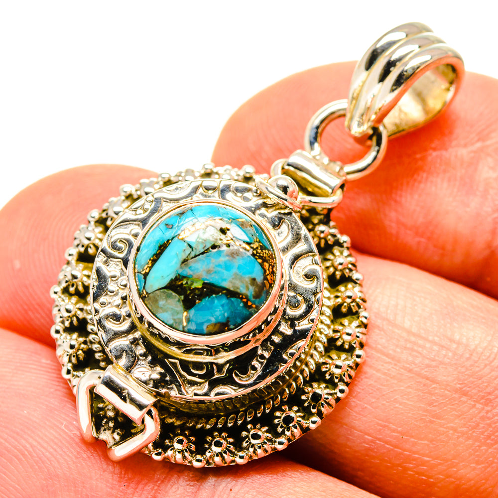 Blue Copper Composite Turquoise Pendants handcrafted by Anasilvercos - PD758704