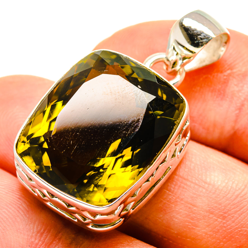 Olive Quartz Pendants handcrafted by Anasilvercos - PD758715