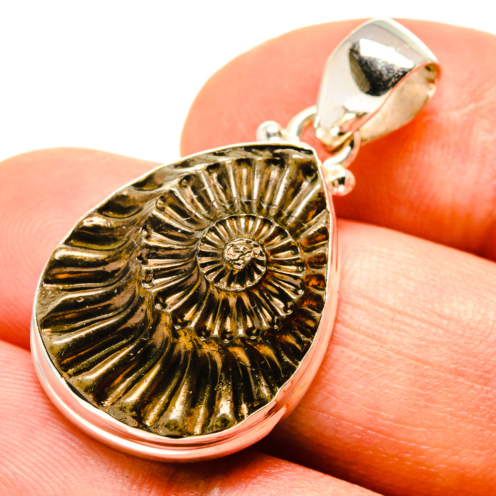 Pyrite Fossil Pendants handcrafted by Anasilvercos - PD758726