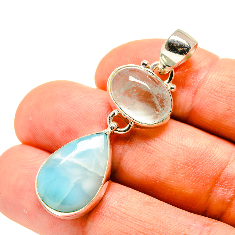 Larimar, Aquamarine Pendants handcrafted by Anasilvercos - PD758751