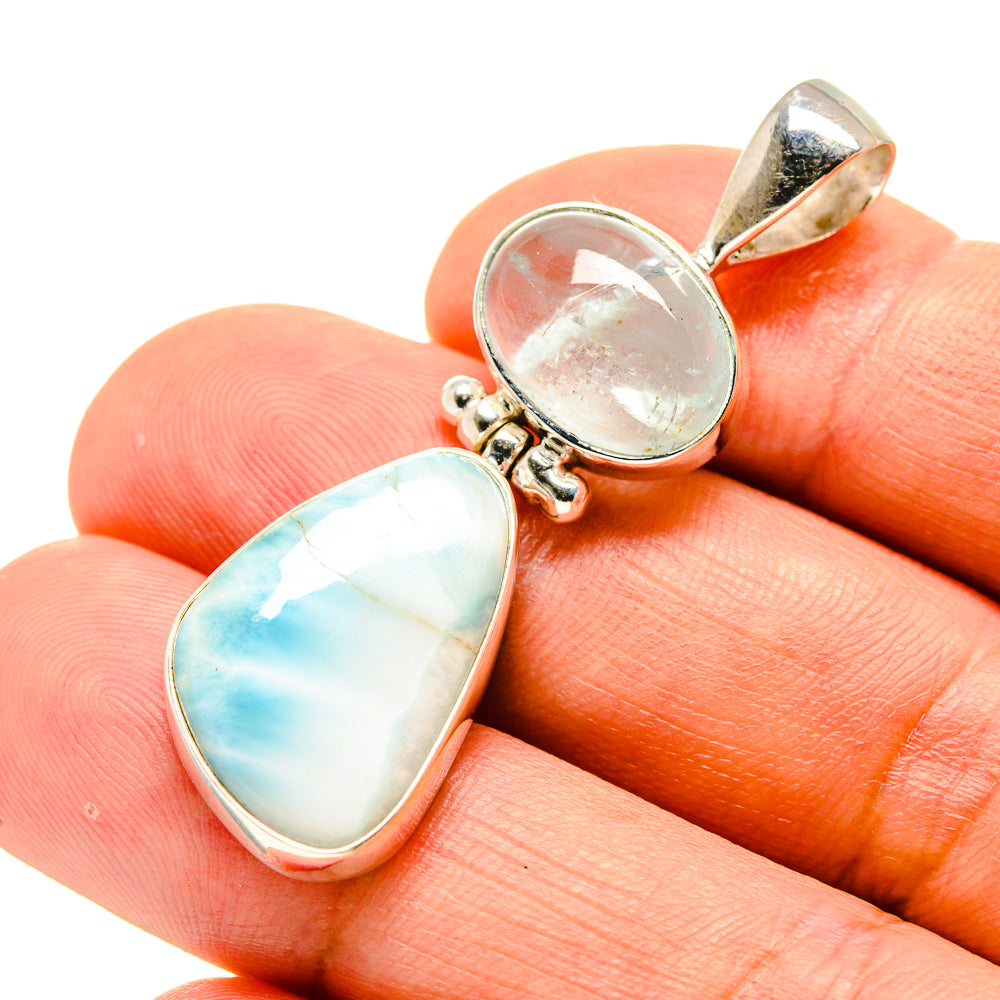 Larimar, Aquamarine Pendants handcrafted by Anasilvercos - PD758765