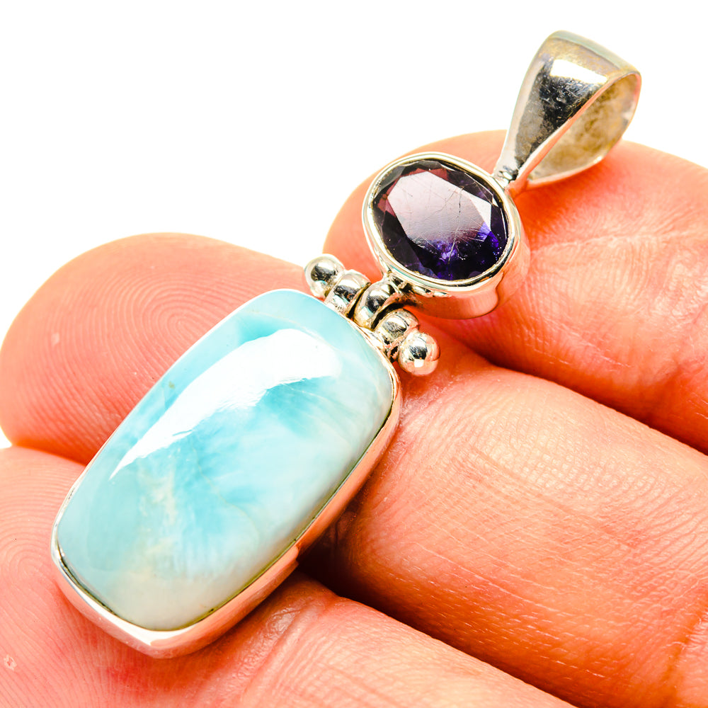 Larimar, Tanzanite Pendants handcrafted by Anasilvercos - PD758770
