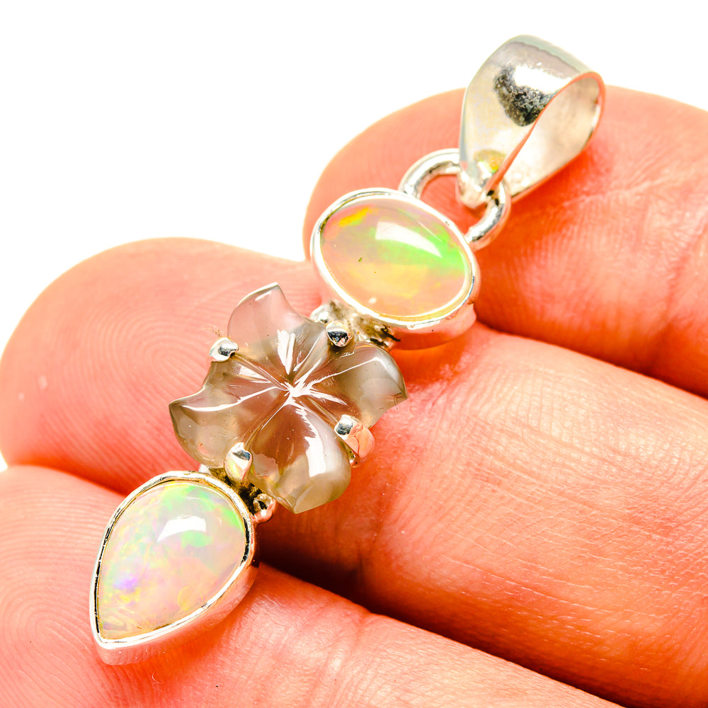 Ethiopian Opal, Moonstone Pendants handcrafted by Anasilvercos - PD758773