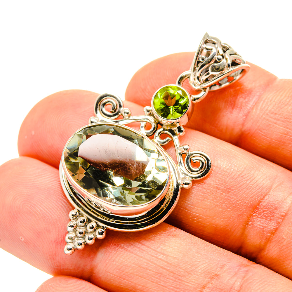 Green Amethyst, Peridot Pendants handcrafted by Anasilvercos - PD758775