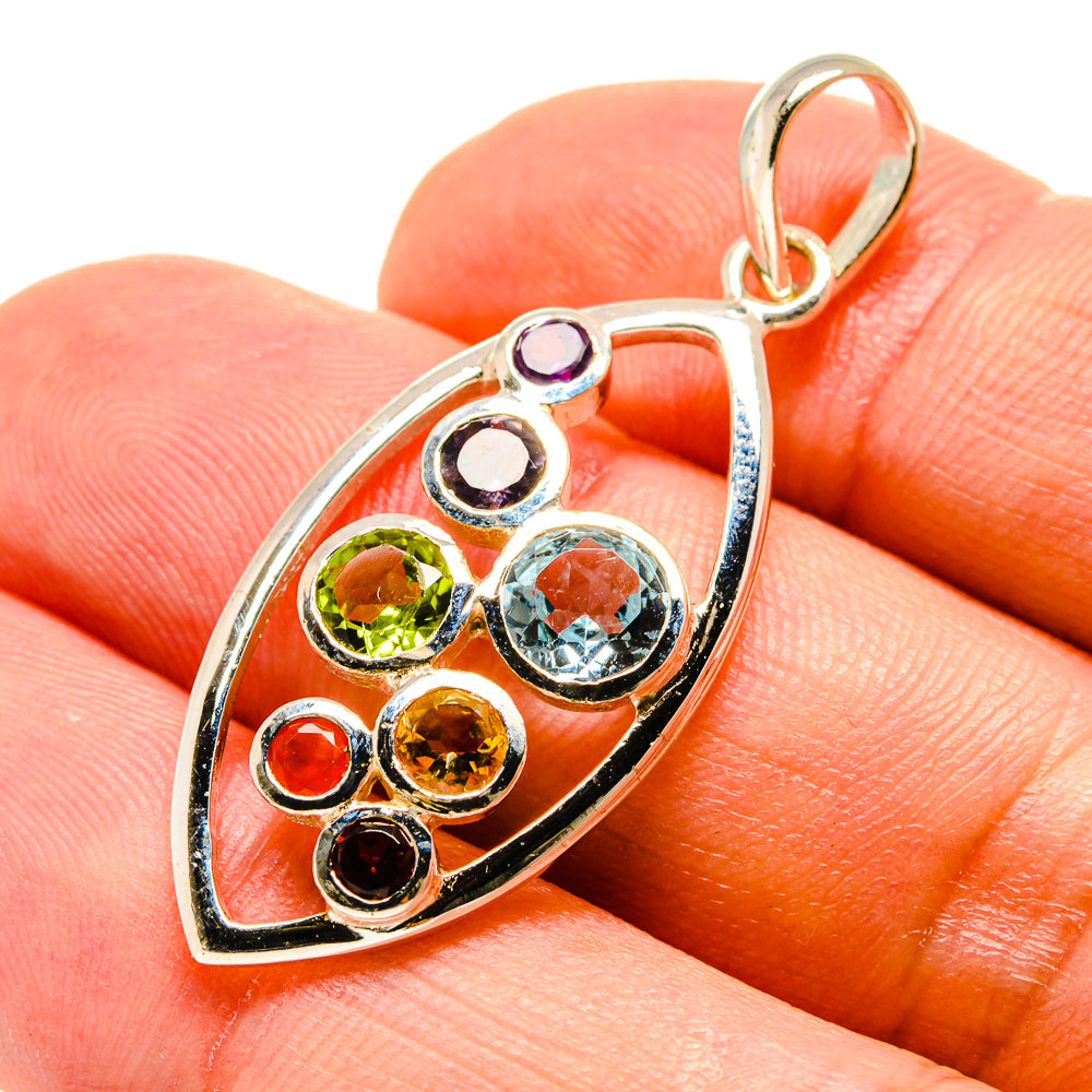 Multi-Stone Chakra Pendants handcrafted by Anasilvercos - PD758787