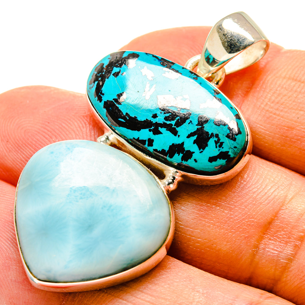Larimar, Shattuckite Pendants handcrafted by Anasilvercos - PD758794