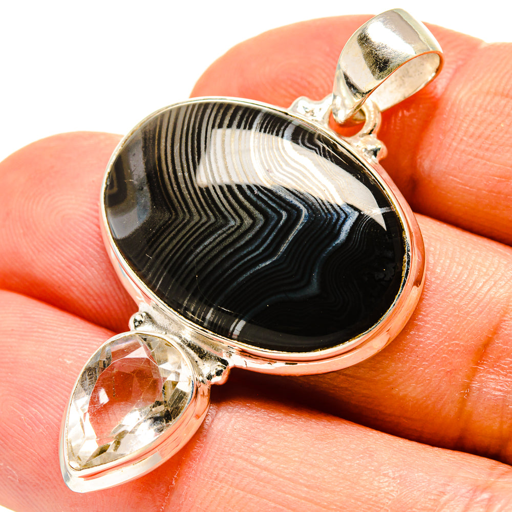 Psilomelane, White Quartz Pendants handcrafted by Anasilvercos - PD758795
