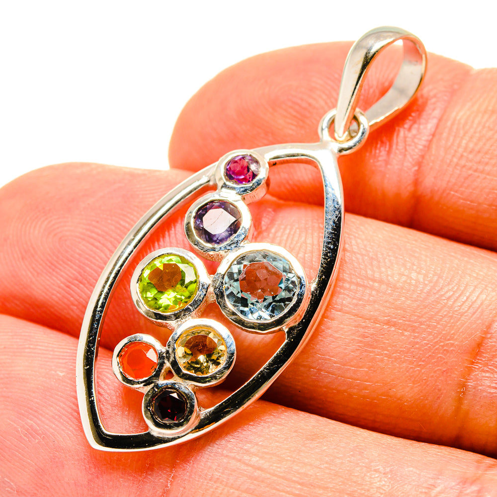 Multi-Stone Chakra Pendants handcrafted by Anasilvercos - PD758799