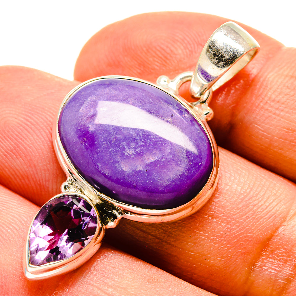 Charoite, Amethyst Pendants handcrafted by Anasilvercos - PD758832
