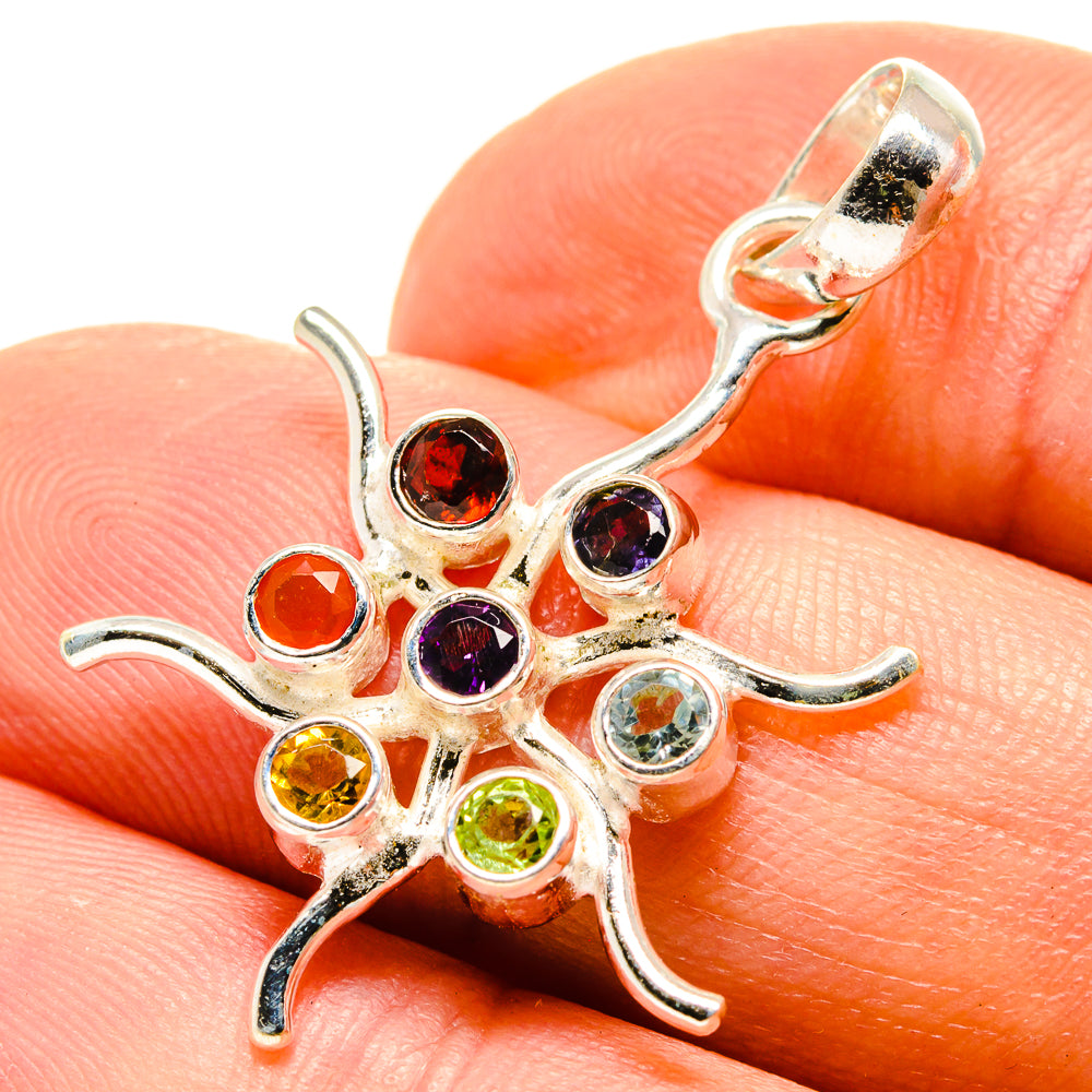 Multi-Stone Chakra Pendants handcrafted by Anasilvercos - PD758833