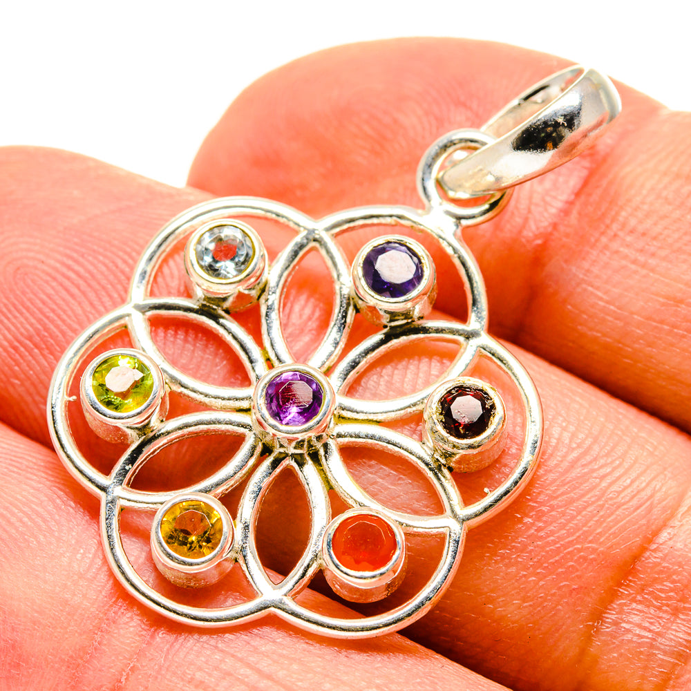 Multi-Stone Chakra Pendants handcrafted by Anasilvercos - PD758834