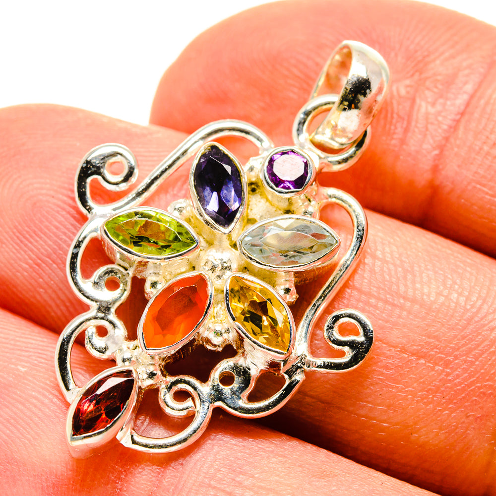 Multi-Stone Chakra Pendants handcrafted by Anasilvercos - PD758835