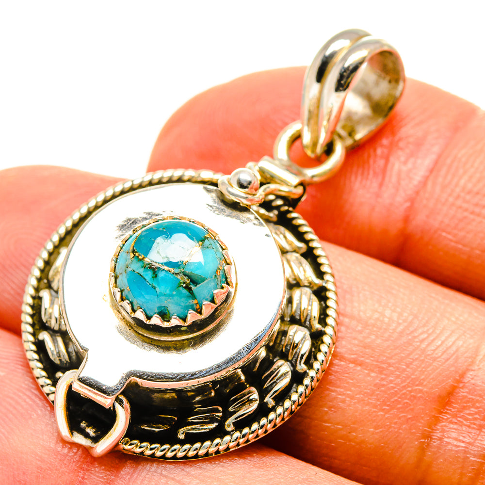 Blue Copper Composite Turquoise Pendants handcrafted by Anasilvercos - PD758839