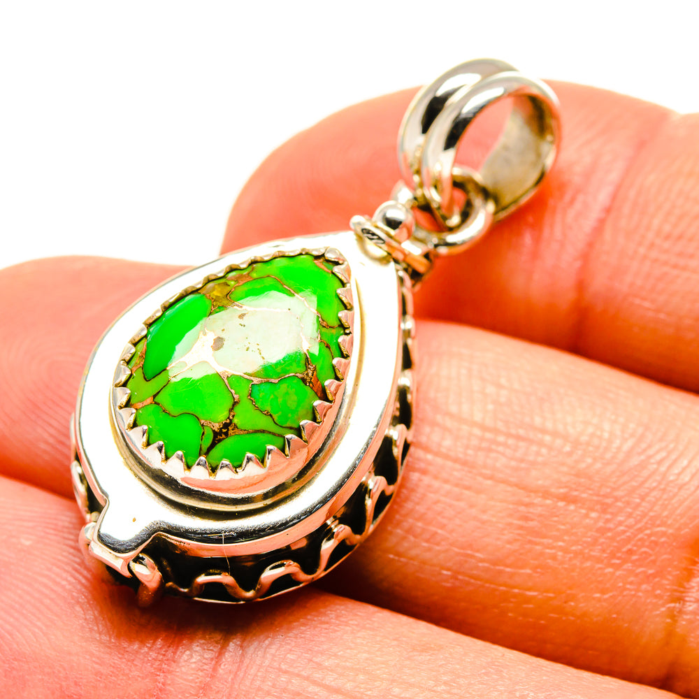 Green Copper Composite Turquoise Pendants handcrafted by Anasilvercos - PD758840