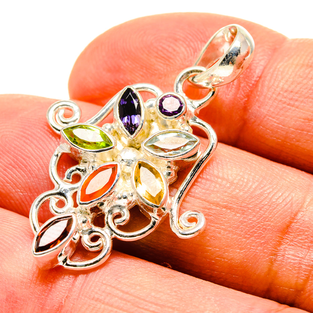 Multi-Stone Chakra Pendants handcrafted by Anasilvercos - PD758843