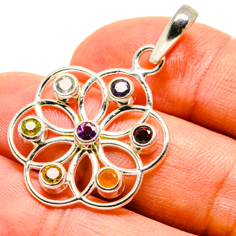 Multi-Stone Chakra Pendants handcrafted by Anasilvercos - PD758845