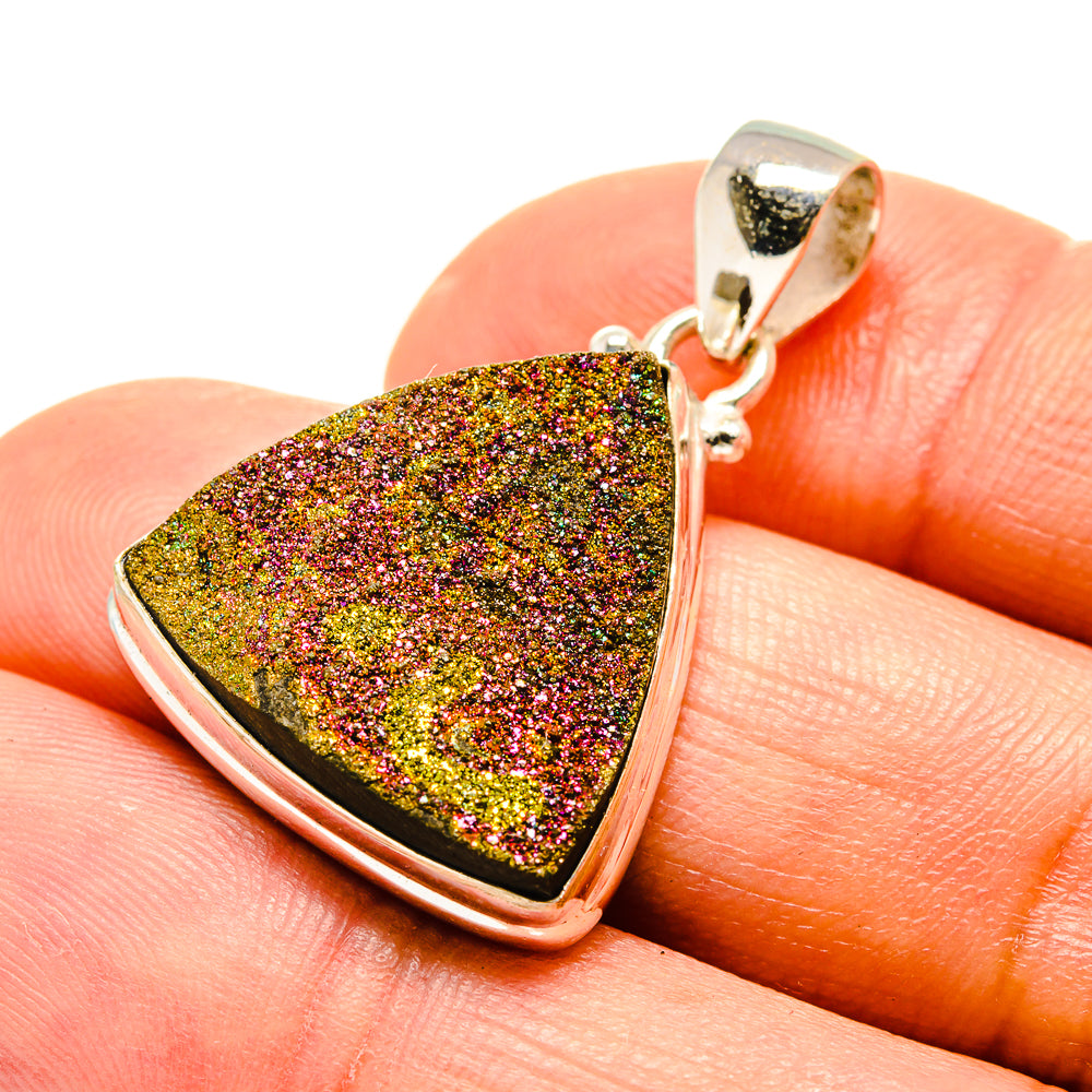 Spectro Pyrite Druzy Pendants handcrafted by Anasilvercos - PD758848