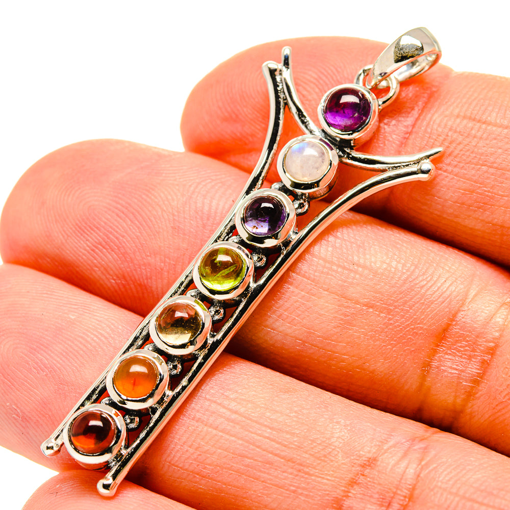 Multi-Stone Chakra Pendants handcrafted by Anasilvercos - PD758855