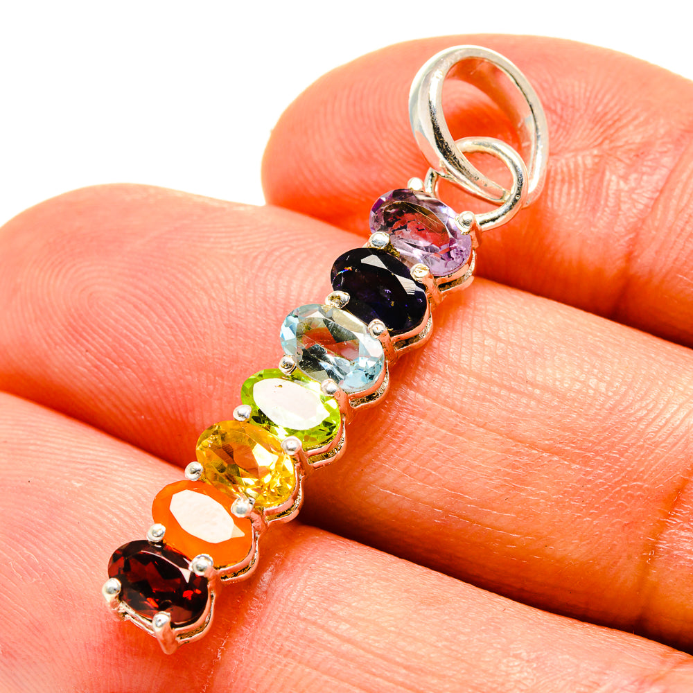 Multi-Stone Chakra Pendants handcrafted by Anasilvercos - PD758864