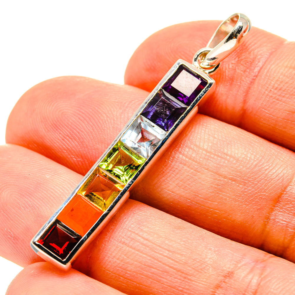 Multi-Stone Chakra Pendants handcrafted by Anasilvercos - PD758865