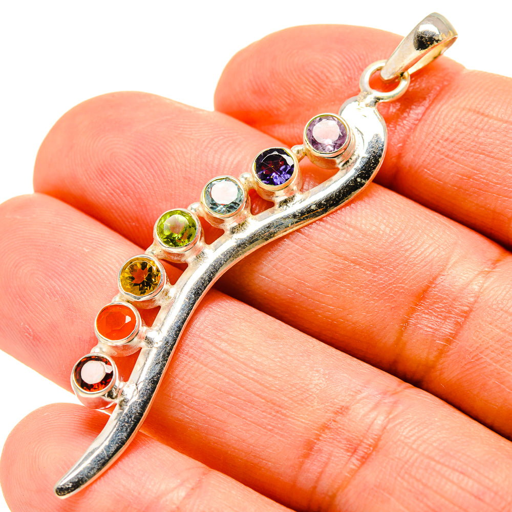 Multi-Stone Chakra Pendants handcrafted by Anasilvercos - PD758866