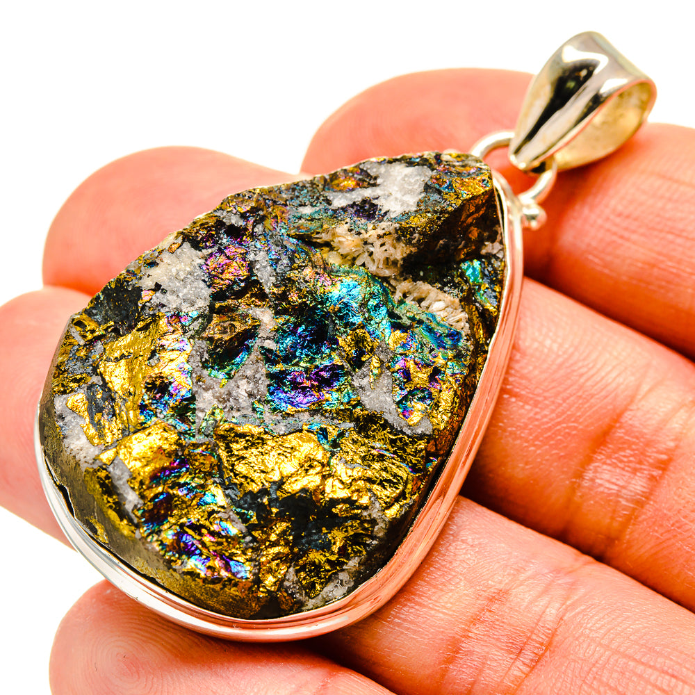 Spectro Pyrite Druzy Pendants handcrafted by Anasilvercos - PD758868