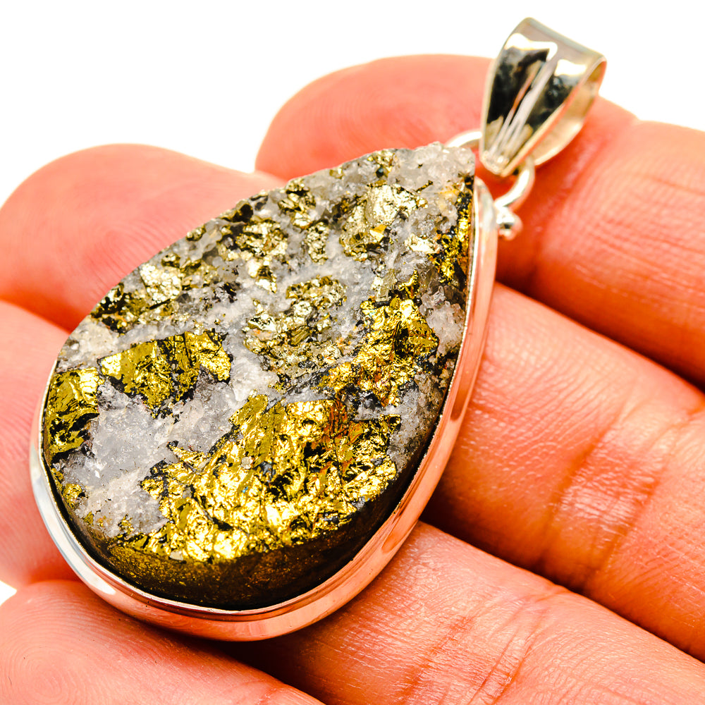 Spectro Pyrite Druzy Pendants handcrafted by Anasilvercos - PD758869