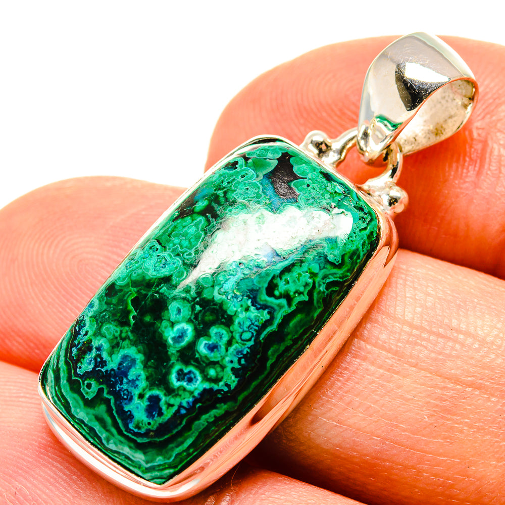 Malachite In Chrysocolla Pendants handcrafted by Anasilvercos - PD758894