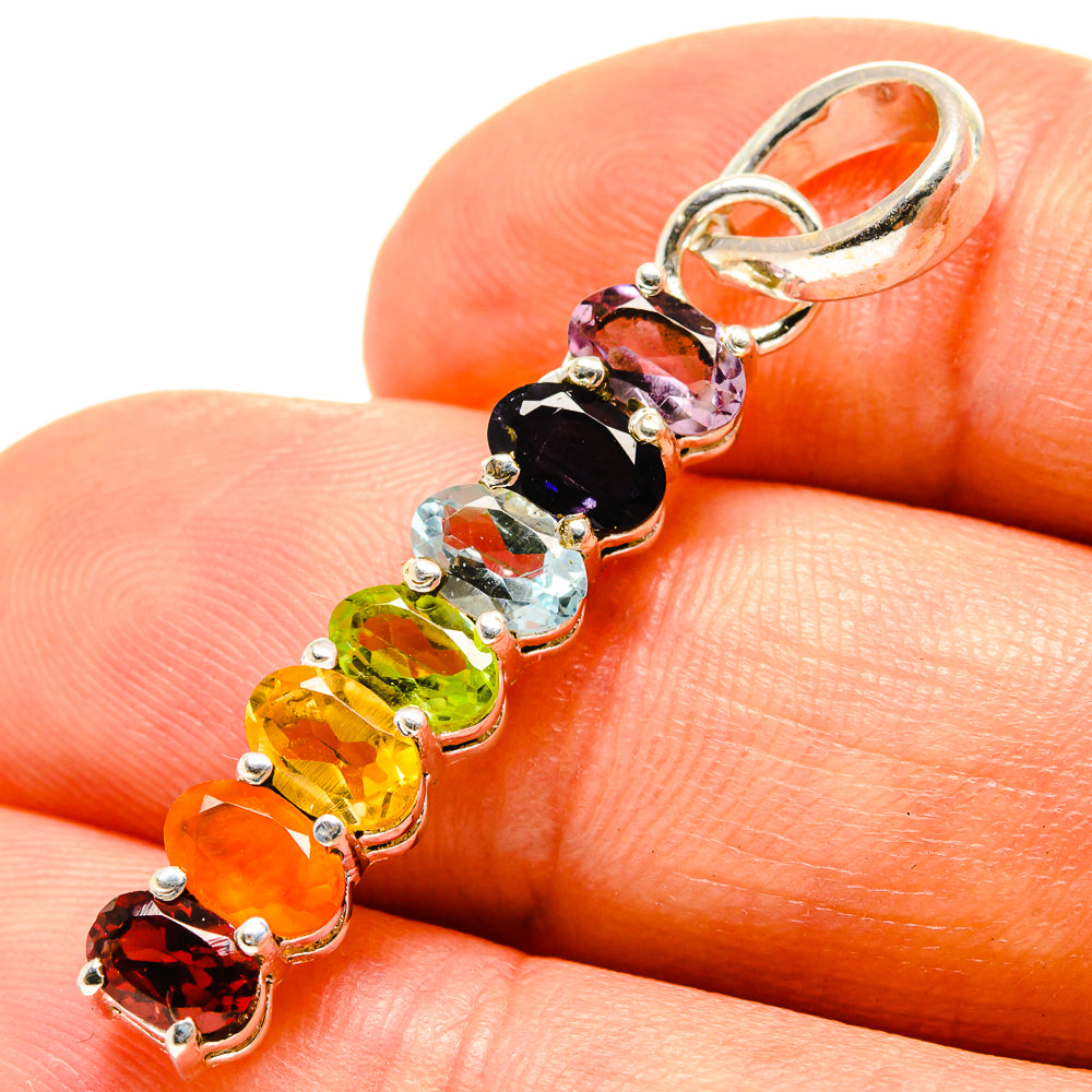 Multi-Stone Chakra Pendants handcrafted by Anasilvercos - PD758909