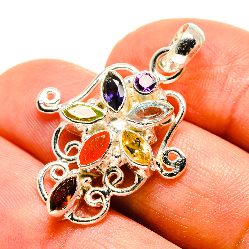 Multi-Stone Chakra Pendants handcrafted by Anasilvercos - PD758911