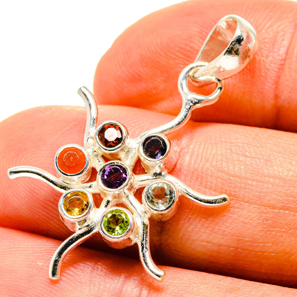 Multi-Stone Chakra Pendants handcrafted by Anasilvercos - PD758918