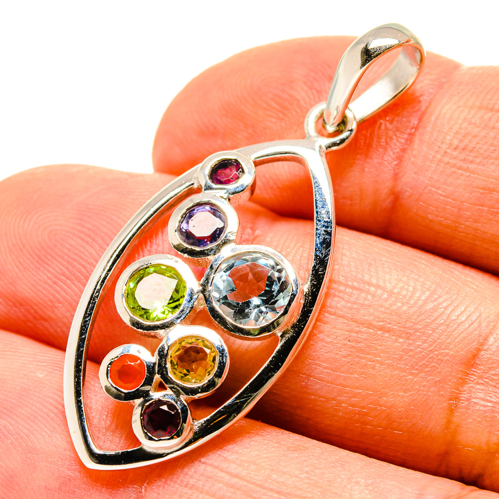 Multi-Stone Chakra Pendants handcrafted by Anasilvercos - PD758919