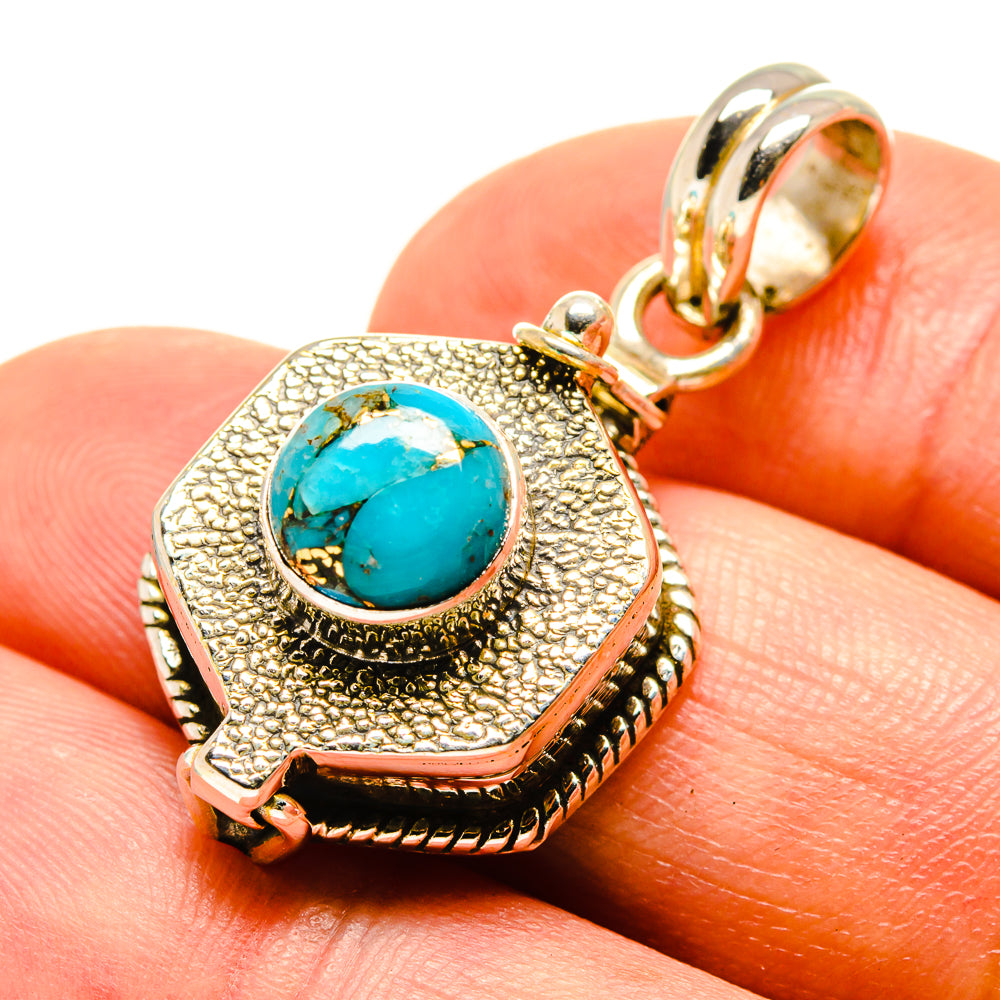 Blue Copper Composite Turquoise Pendants handcrafted by Anasilvercos - PD758930
