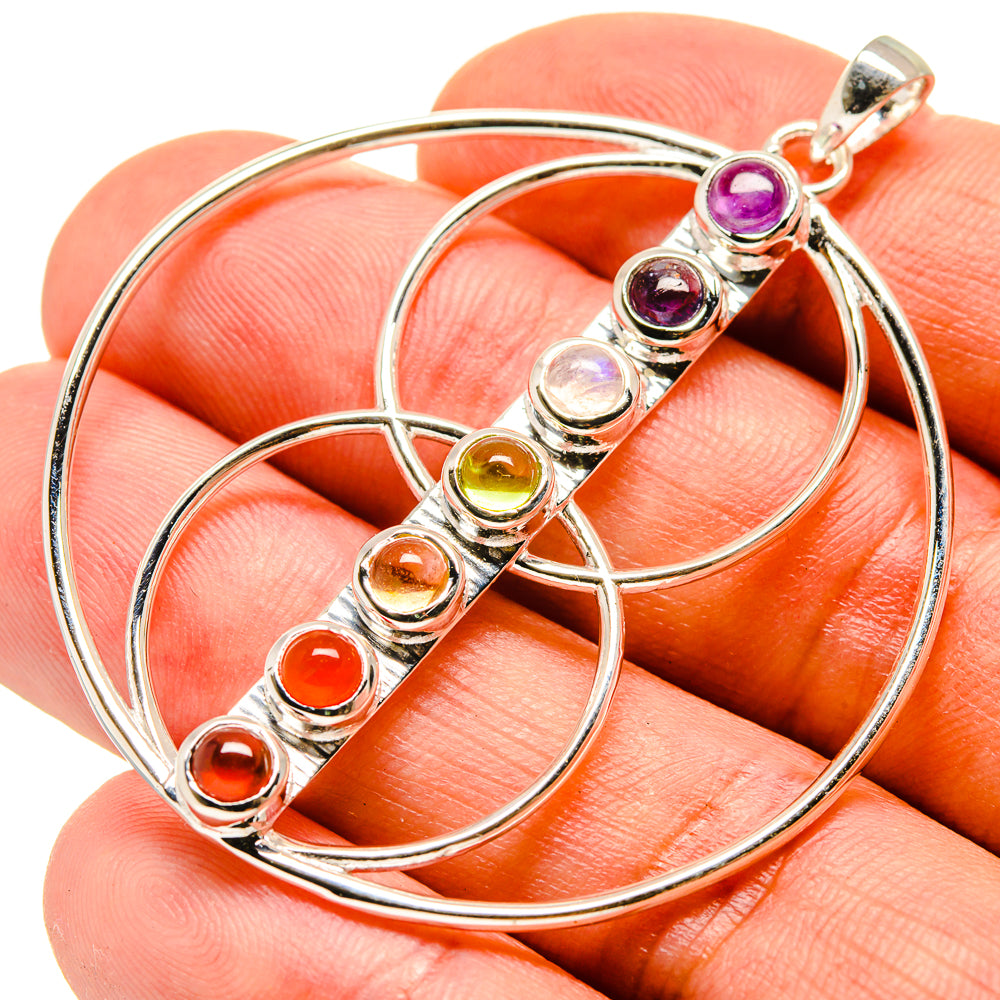 Multi-Stone Chakra Pendants handcrafted by Anasilvercos - PD758974