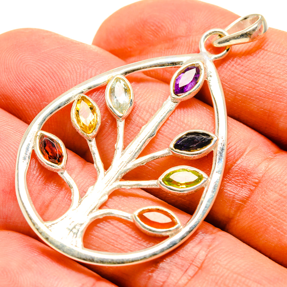 Multi-Stone Chakra Pendants handcrafted by Anasilvercos - PD758976