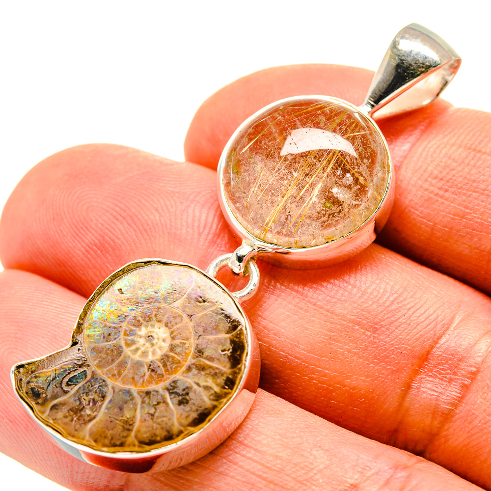 Ammonite Fossil Pendants handcrafted by Anasilvercos - PD758981