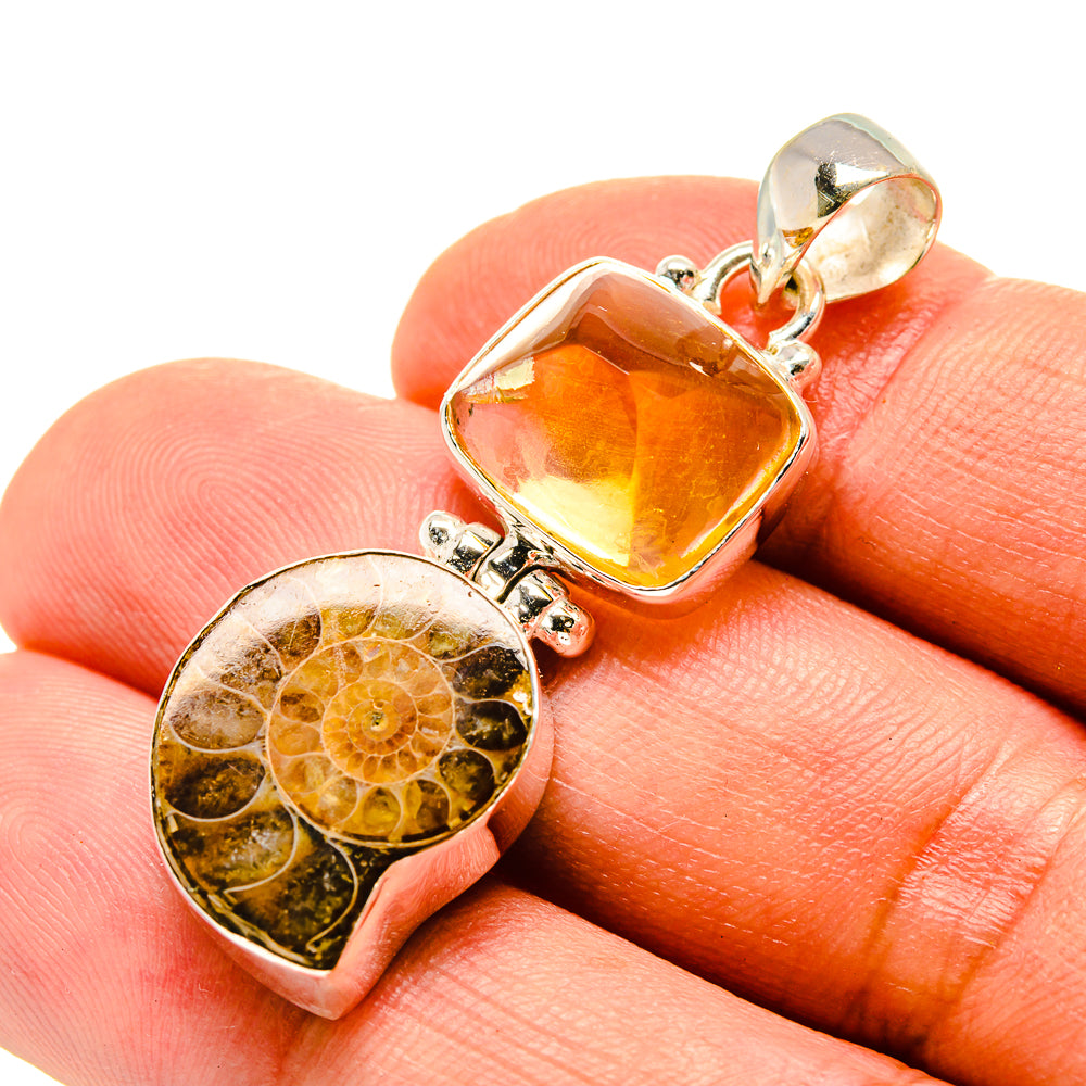 Ammonite Fossil Pendants handcrafted by Anasilvercos - PD758983