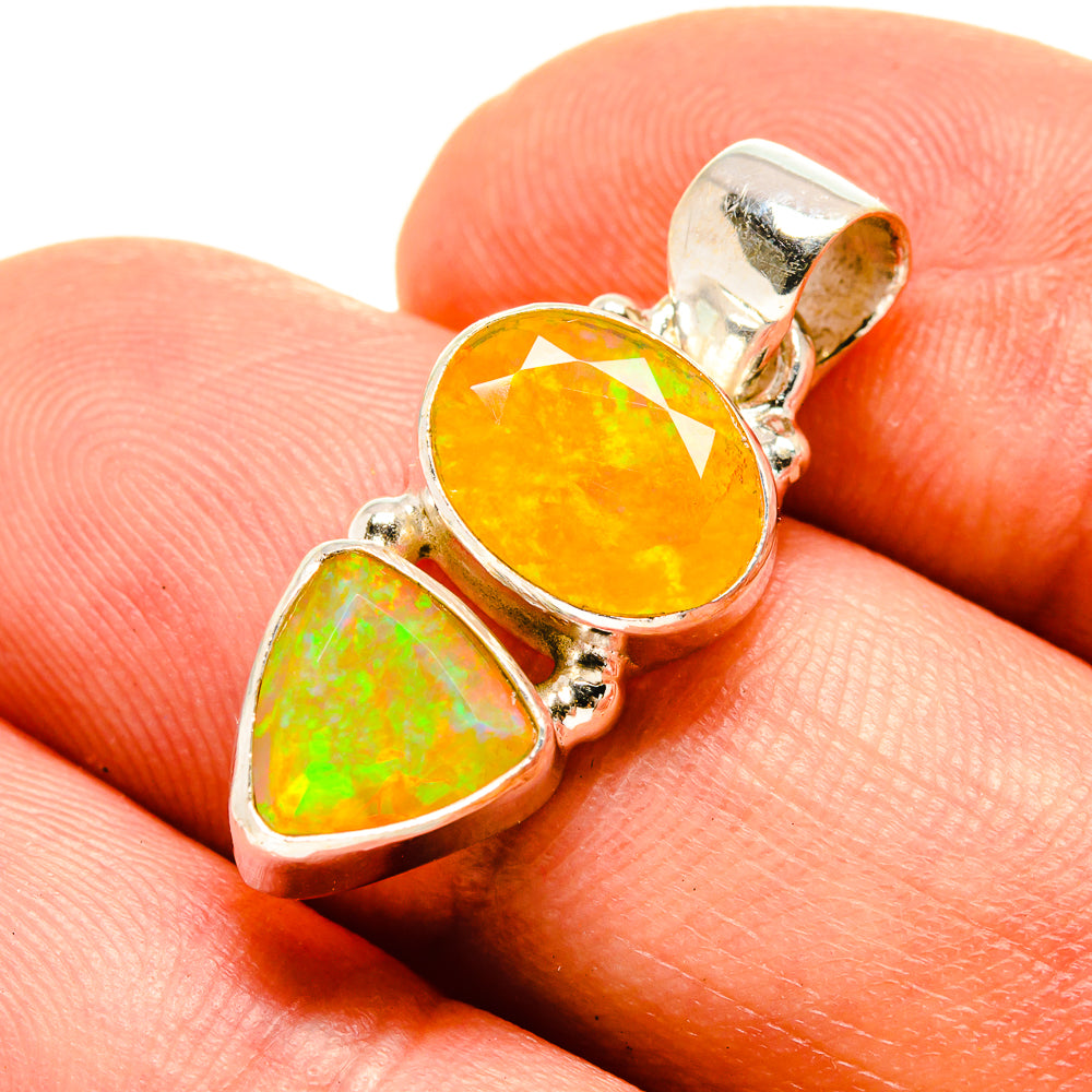 Ethiopian Opal Pendants handcrafted by Anasilvercos - PD758989
