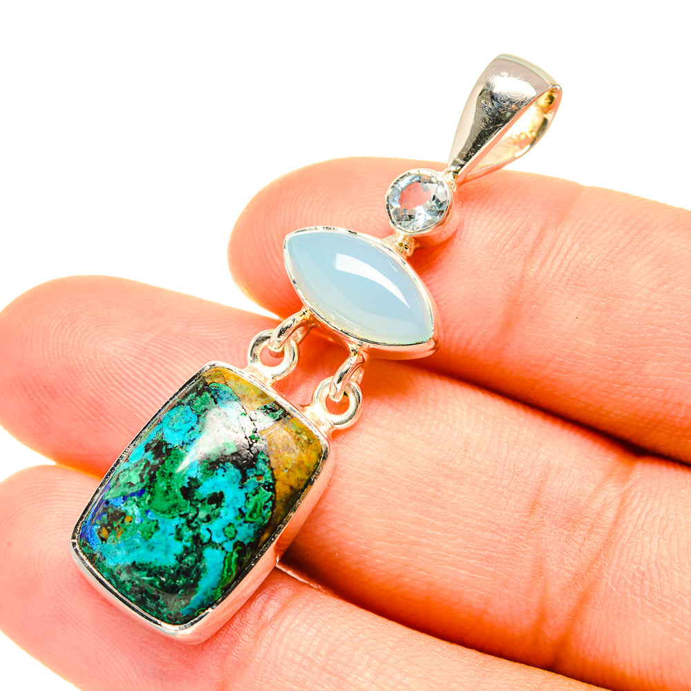 Chrysocolla Pendants handcrafted by Anasilvercos - PD7590