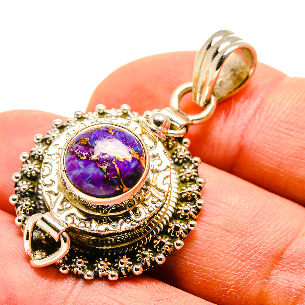 Purple Copper Composite Turquoise Pendants handcrafted by Anasilvercos - PD759004