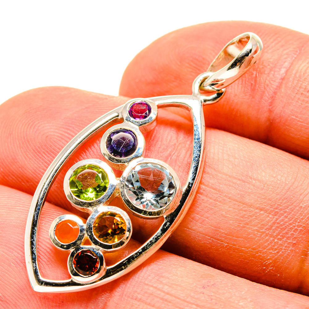 Multi-Stone Chakra Pendants handcrafted by Anasilvercos - PD759020