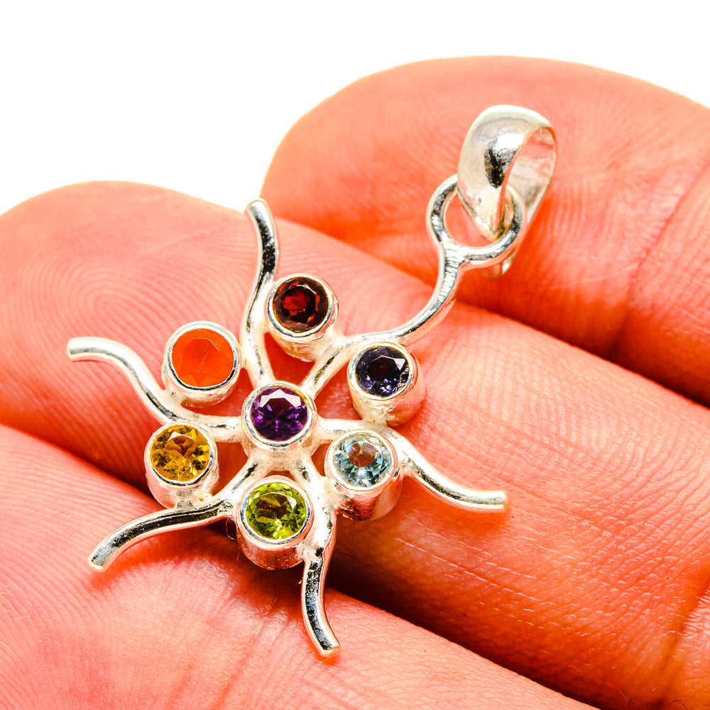 Multi-Stone Chakra Pendants handcrafted by Anasilvercos - PD759034
