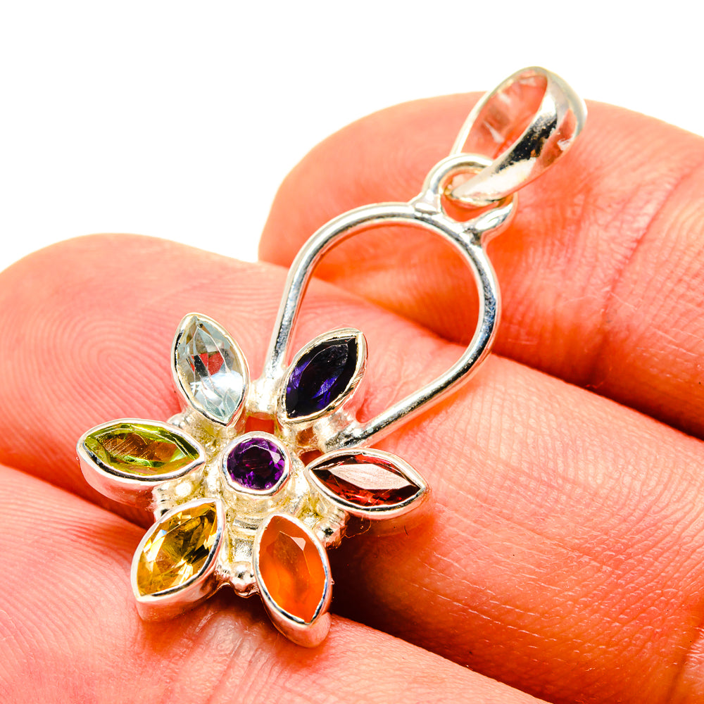 Multi-Stone Chakra Pendants handcrafted by Anasilvercos - PD759035