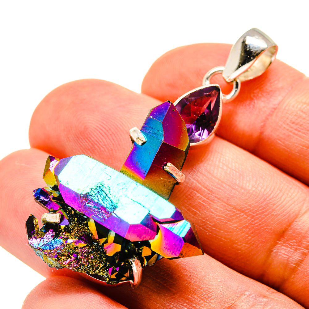 Titanium Sunshine Druzy Pendants handcrafted by Anasilvercos - PD759074