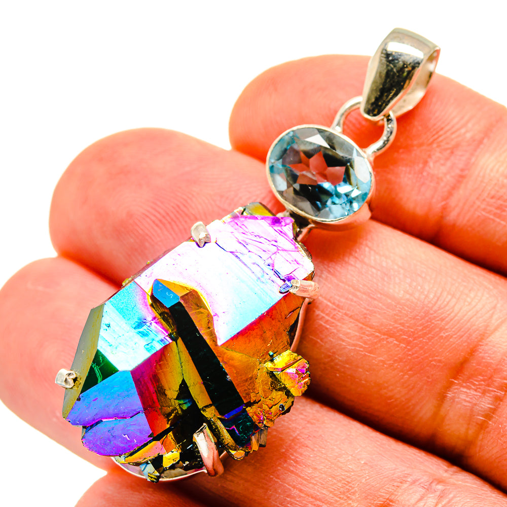 Titanium Sunshine Druzy Pendants handcrafted by Anasilvercos - PD759075