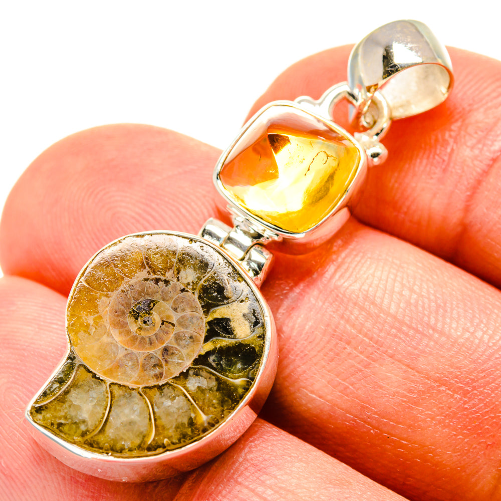 Ammonite Fossil Pendants handcrafted by Anasilvercos - PD759104