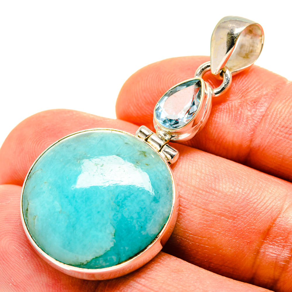 Peruvian Amazonite Pendants handcrafted by Anasilvercos - PD759106