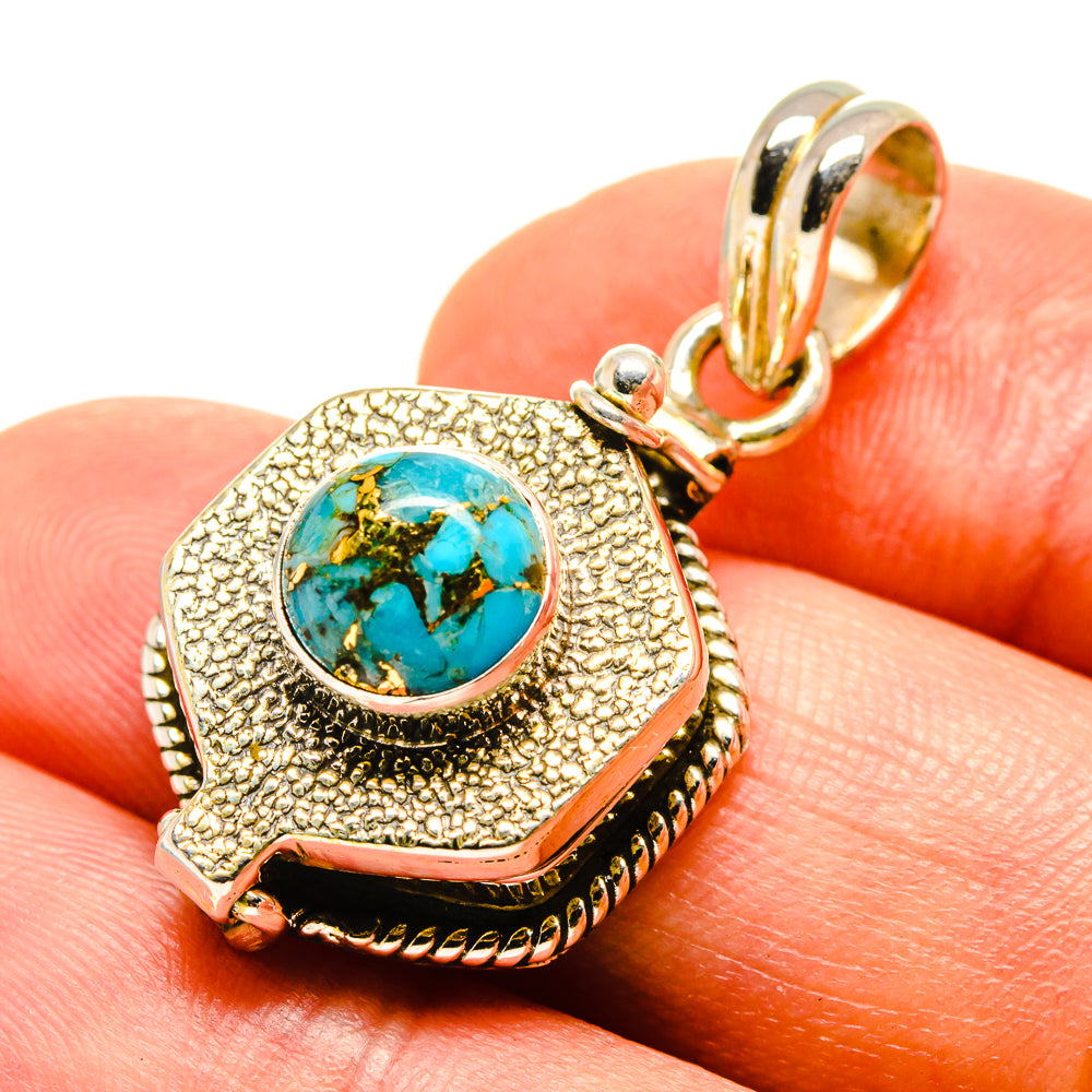Blue Copper Composite Turquoise Pendants handcrafted by Anasilvercos - PD759122