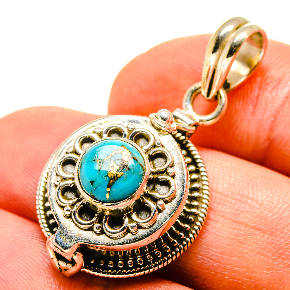 Blue Copper Composite Turquoise Pendants handcrafted by Anasilvercos - PD759123