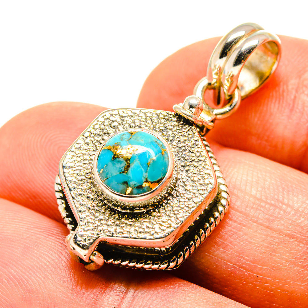 Blue Copper Composite Turquoise Pendants handcrafted by Anasilvercos - PD759138